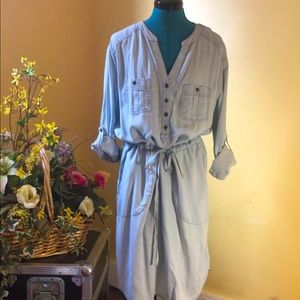 Prana denim shirtwaist dress